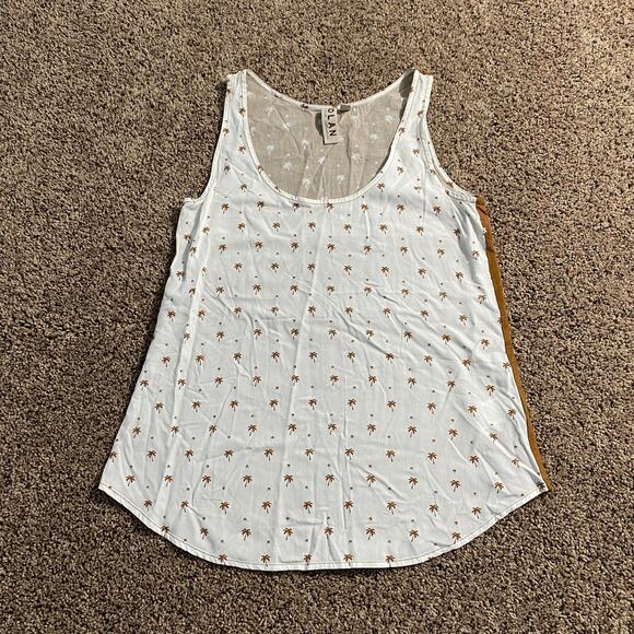 dolan Tops - Dolan Tank Top Womens XS Palm Tree Print Scoop Neck Sleeveless Summer Shirt